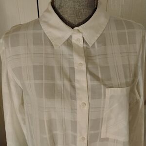NWT Womens SANCTUARY White Long Sleeve Shirt, Size L.